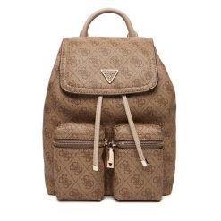 Plecak Guess. Brązowe plecaki damskie Guess, z aplikacjami. Za 439.99 zł.
