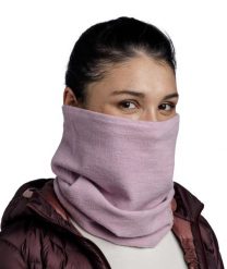 Komin sportowy unisex Buff® Merino Fleece Lilac Sand z wełny merynosów. Czerwone szaliki męskie Buff, bez wzorów, z elastanu. Za 179.65 zł.