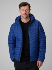 4F Kurtka z wypełnieniem syntetycznym męska - granatowa XL. Niebieskie kurtki męskie 4F, m, bez wzorów, z materiału, z kapturem. Za 299.99 zł.