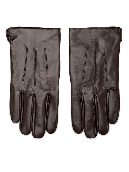 Semi Line Rękawiczki Męskie P8259-7-XL Brązowy. Brązowe rękawiczki męskie Semi-line, bez wzorów, ze skóry. Za 59.99 zł.