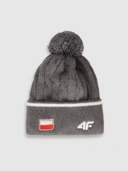 4F Czapka zimowa z wełną merino uniseks - szara S. Szare czapki męskie 4F, na zimę, bez wzorów, z wełny. Za 99.99 zł.