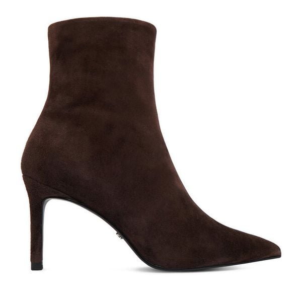 Botki GINO ROSSI. Brązowe botki damskie Gino Rossi, bez wzorów, bez obcasa, na szpilce, bez zapięcia. Za 329.99 zł.