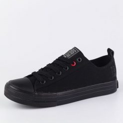 Czarne trampki damskie Big Star Jj274003. Czarne trampki i tenisówki damskie BIG STAR, bez wzorów, z tkaniny, bez zapięcia. Za 125.80 zł.
