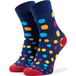 Skarpety Wysokie Unisex DOTS SOCKS - DTS-SX-306-G Granatowy Kolorowy. Niebieskie skarpetki damskie Dots Socks, bez wzorów, z bawełny. Za 19.90 zł.