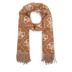 Szalik Guess. Brązowe szaliki damskie Guess, z aplikacjami. Za 234.99 zł.