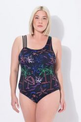 Damskie Strój kąpielowy plażowy wzór miękkie miseczki. Czarne stroje kąpielowe damskie Ulla Popken, plus size, bez wzorów, z elastanu. Za 191.99 zł.
