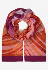 Fioletowo-Różowy Szalik z Bawełny w Ozdobny Print Natsu. Fioletowe szaliki damskie Born2be, na jesień, bez wzorów, z bawełny. Za 29.99 zł.