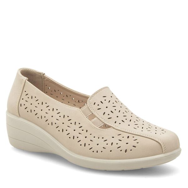 Półbuty Clara Barson. Brązowe półbuty damskie Clara Barson, bez wzorów, bez obcasa, na koturnie, bez zapięcia. Za 99.99 zł.