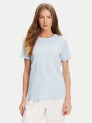 Tommy Hilfiger T-Shirt Script WW0WW45746 Błękitny Regular Fit. Niebieskie t-shirty damskie Tommy Hilfiger, l, bez wzorów, z bawełny, bez kołnierzyka, bez ramiączek. Za 109.99 zł.