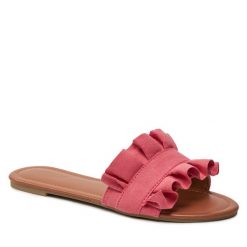 Klapki Pieces. Czerwone klapki damskie Pieces, bez wzorów, bez obcasa, bez zapięcia. Za 179.99 zł.