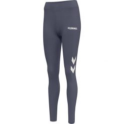 Damskie wysokie legginsy Hummel Legacy. Niebieskie legginsy damskie Hummel, bez wzorów. Za 109.05 zł.