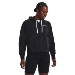 Bluza Rozpinana Damska Skrypt Polar Essential. Czarne bluzy damskie Under Armour, m, bez wzorów, z bawełny, bez ramiączek, z kapturem. Za 239.99 zł.
