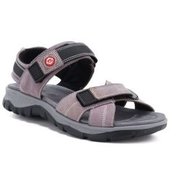Skórzane sandały damskie sportowe lawendowe Unisoft 126. Fioletowe sandały damskie Unisoft, bez wzorów, ze skóry, bez obcasa, bez zapięcia. Za 159.99 zł.
