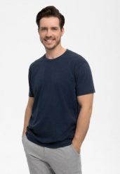 Bawełniana koszulka T-CID. Niebieskie t-shirty męskie Volcano, m, bez wzorów, z bawełny, bez kołnierzyka, bez ramiączek. Za 69.99 zł.