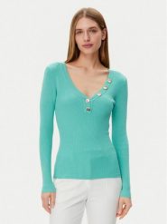 Morgan Sweter 201-MBANBI.N Zielony Slim Fit. Zielone swetry nierozpinane damskie Morgan, m, bez wzorów, z wiskozy, bez kołnierzyka, bez ramiączek. Za 99.99 zł.