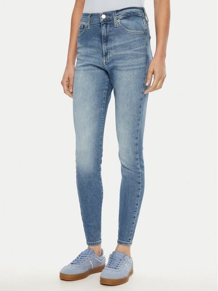 Tommy Jeans Jeansy Sylvia DW0DW20223 Niebieski Skinny Fit. Niebieskie jeansy damskie Tommy Jeans, bez wzorów, z bawełny. Za 279.99 zł.