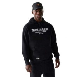 Oversize bluza z kapturem McLaren Racing Wordmark. Czarne bluzy sportowe męskie New Era, m, bez wzorów, z kapturem. Za 399.50 zł.