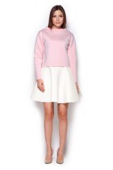 Ecru Rozkloszowana Mini Spódnica Wykończona na Ostro. Czarne spódnice damskie Figl, l, bez wzorów, z materiału, mini, rozkloszowane. Za 179.00 zł.