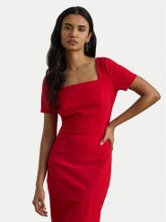 LAUREN RALPH LAUREN Sukienka koktajlowa 253P08759002 Czerwony Slim Fit. Czerwone sukienki damskie Lauren Ralph Lauren, bez wzorów, z syntetyku, wizytowe, bez kołnierzyka, bez ramiączek. Za 1,047.99 zł.