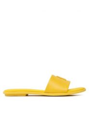 Tommy Hilfiger Klapki Th Pop Mule FW0FW07097 Żółty. Żółte klapki damskie Tommy Hilfiger, bez wzorów, ze skóry, bez obcasa, bez zapięcia. Za 269.99 zł.