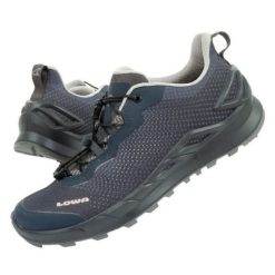 Buty sportowe Lowa 320433 3897 GORE-TEX niebieskie. Niebieskie obuwie trekkingowe damskie z gore-texu, bez zapięcia. Za 640.22 zł.