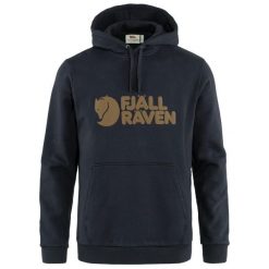 Sweter męski Fjallraven Logo. Niebieskie swetry męskie Fjällräven, m, bez wzorów, bez kołnierzyka, bez ramiączek. Za 669.00 zł.