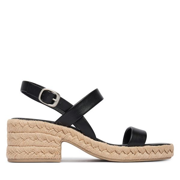Sandały Calvin Klein. Czarne sandały damskie Calvin Klein, bez wzorów, bez obcasa, na słupku, bez zapięcia. Za 324.99 zł.