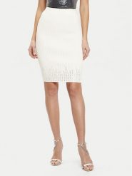 Guess Spódnica ołówkowa W5RD83 Z2Y50 Écru Slim Fit. Spódnice damskie Guess, s, z aplikacjami, z syntetyku, ołówkowe. Za 209.99 zł.