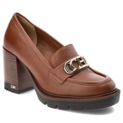Brązowe Półbuty CheBello Eleganckie Skórzane Buty Na Obcasie. Brązowe półbuty damskie CheBello, bez wzorów, ze skóry, eleganckie, bez obcasa, na obcasie, bez zapięcia. Za 433.99 zł.