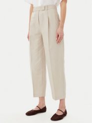 Tommy Hilfiger Spodnie materiałowe WW0WW45461 Beżowy Tapered Fit. Brązowe spodnie materiałowe damskie Tommy Hilfiger, bez wzorów, z materiału. Za 309.99 zł.