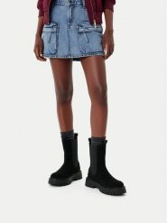 G-Star Raw Sztyblety EO-YASEMIN-70861S Czarny. Czarne botki damskie G-Star, bez wzorów, ze skóry, retro, bez obcasa, na płaskiej podeszwie, bez zapięcia. Za 479.99 zł.