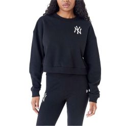 Nowa Bluza Era Mlb Le Crop Crew Neyyan Blkwhi Damskie. Czarne bluzy damskie New Era, s, bez wzorów, z bawełny, casualowe, bez ramiączek, bez kaptura. W wyprzedaży za 186.40 zł.