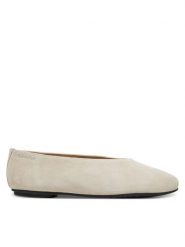 Calvin Klein Baleriny Ballerina Round Hw Sue HW0HW02565 Beżowy. Brązowe balerinki damskie Calvin Klein, bez wzorów, ze skóry, bez obcasa, bez zapięcia. Za 309.99 zł.
