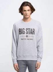 Bluza męska z nadrukiem szara Ecodort 901. Szare bluzy męskie BIG STAR, l, z aplikacjami, klasyczne, bez ramiączek, bez kaptura. W wyprzedaży za 179.99 zł.