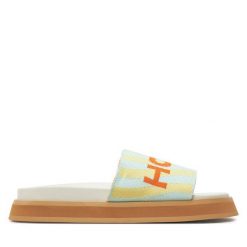 Klapki HOFF. Zielone klapki damskie HOFF, bez wzorów, bez obcasa, bez zapięcia. Za 349.99 zł.