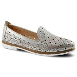 Złote Półbuty Artiker Damskie Skórzane Modne Buty. Żółte półbuty damskie Artiker, bez wzorów, ze skóry, eleganckie, bez obcasa, na obcasie, bez zapięcia. Za 159.00 zł.