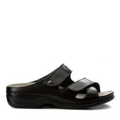 Klapki Berkemann. Czarne klapki damskie Berkemann, bez wzorów, bez obcasa, bez zapięcia. Za 339.99 zł.