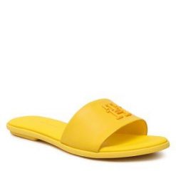 Klapki Tommy Hilfiger. Żółte klapki damskie Tommy Hilfiger, bez wzorów, bez obcasa, bez zapięcia. Za 319.99 zł.