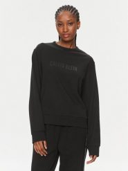 Calvin Klein Bluza 000QS7154E Czarny Regular Fit. Czarne bluzy damskie Calvin Klein, m, bez wzorów, z bawełny, bez ramiączek, bez kaptura. Za 239.99 zł.