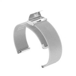 Regulowany pasek ze stali nierdzewnej do zegarka/smartwatch 20mm, SILVER/SREBRNY. Szare zegarki smartwatch Fintie, bez wzorów. Za 31.12 zł.