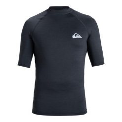 Koszulka Quiksilver Everyday SS Rashguard UPF 50 Dark Navy Heather 2024. Niebieskie bluzki damskie Quiksilver, s, bez wzorów, z elastanu, sportowe, bez kołnierzyka, bez ramiączek. Za 139.99 zł.