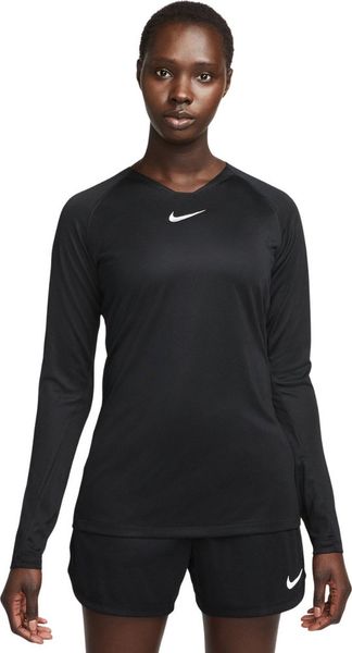 Nike Koszulka damska Dri-FIT Park First Layer czarna AV2610 010 S. Czarne bluzki damskie Nike, s, bez wzorów, bez kołnierzyka, bez ramiączek. Za 88.99 zł.