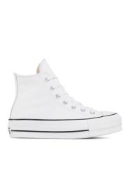 Converse Trampki Chuck Taylor All Star Lift Clean Hi 561676C Biały. Białe trampki i tenisówki damskie Converse, bez wzorów, ze skóry, bez zapięcia. Za 309.99 zł.