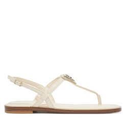 Sandały Guess. Sandały damskie Guess, z aplikacjami, bez obcasa, na płaskiej podeszwie, bez zapięcia. Za 269.99 zł.