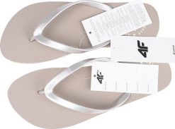 4f Klapki damskie 4F F064 beżowe 4FSS23FFLIF064 83S 37. Brązowe klapki damskie 4F, bez wzorów, bez obcasa, bez zapięcia. Za 44.55 zł.
