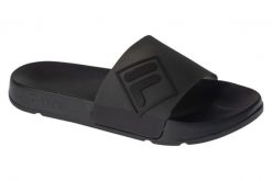 Klapki na basen męskie, Morro Bay Lugo Slipper. Czarne klapki męskie Fila, bez wzorów, z materiału, bez zapięcia. Za 99.00 zł.