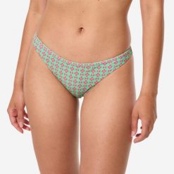 Dół kostiumu kąpielowego surfingowego damski Decathlon Lulu Keyshot. Zielone bikini Decathlon, bez wzorów, z elastanu. Za 39.99 zł.