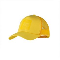 Czapka z daszkiem BUFF TRUCKER CAP. Żółte czapki damskie Buff, bez wzorów, sportowe. W wyprzedaży za 82.43 zł.