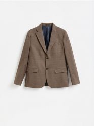 Marynarka regular w pepitkę - Inny. Garnitury męskie Reserved, l, bez wzorów, z tkaniny, bez kołnierzyka, bez ramiączek. Za 359.99 zł.
