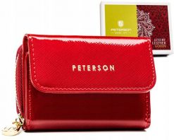 Portfel skórzany Peterson PTN 423229-SAF czerwony. Czerwone portfele damskie Peterson, ze skóry. Za 60.00 zł.